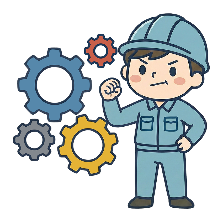 ガッツポーズをするラボット